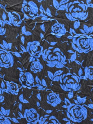 SORT MED LILLA BLOMSTER SILKE.  B115