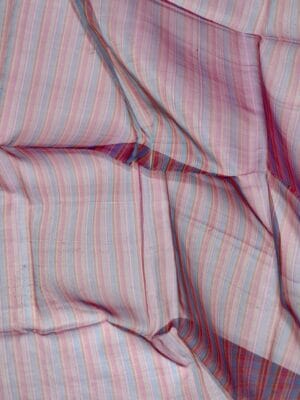 LYSERØD STRIBET ORGANZA   B22