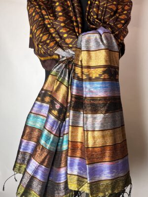 NYT DESIGN HÅNDVÆVET IKAT SARONG ISILKE nr.10   k72.